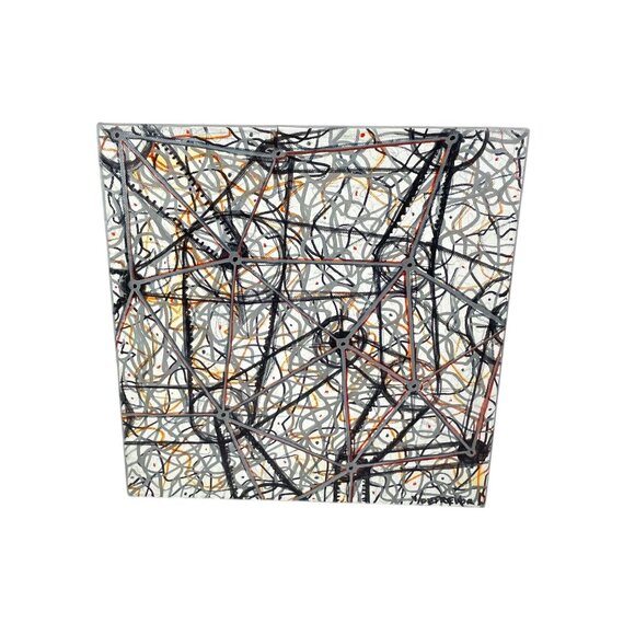 Abstract Geometric Painting On Canvas By Trevor Williamson - Picture 4 of 9